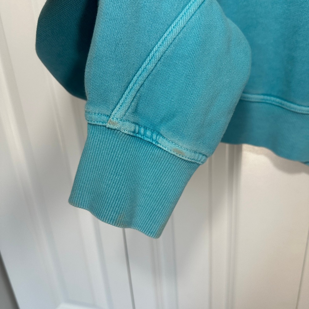 OFFLINE by Aerie Sweatshirt Throwback Snap Fleece XS Blue Henley Got Water Crop - Picture 6 of 6